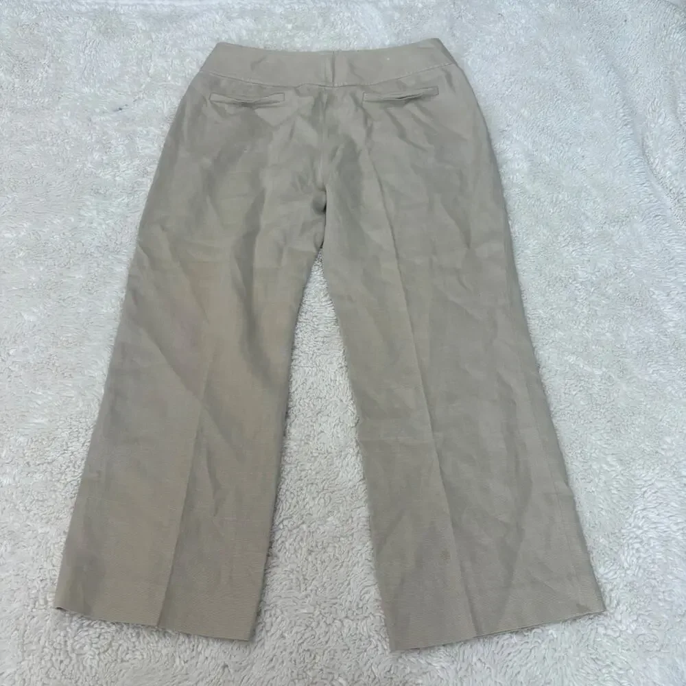 Banana Republic Womens Biege Linen Pants 6 Boho Chic Costal Country Club Grandma